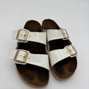 Birkenstock Arizona Sandals White Size 40/10 Women’s  Leather Casual Sandals‎